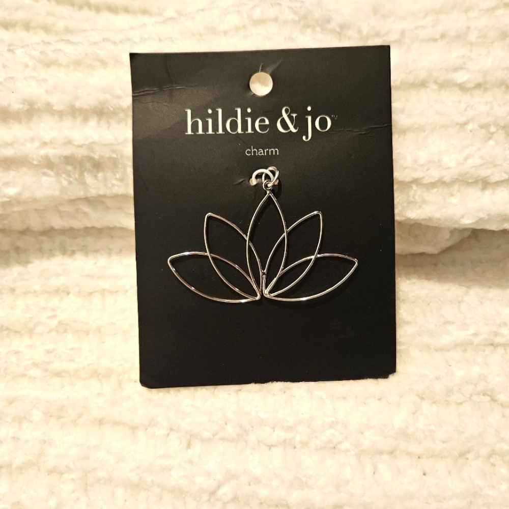 Hildie & Jo Silver Lotus Charm